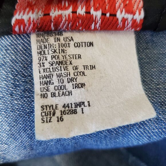 Vintage 1990's Womens Rodeo Western Button Up Shirt Size 16 Suede Denim Studded - Picture 11 of 11